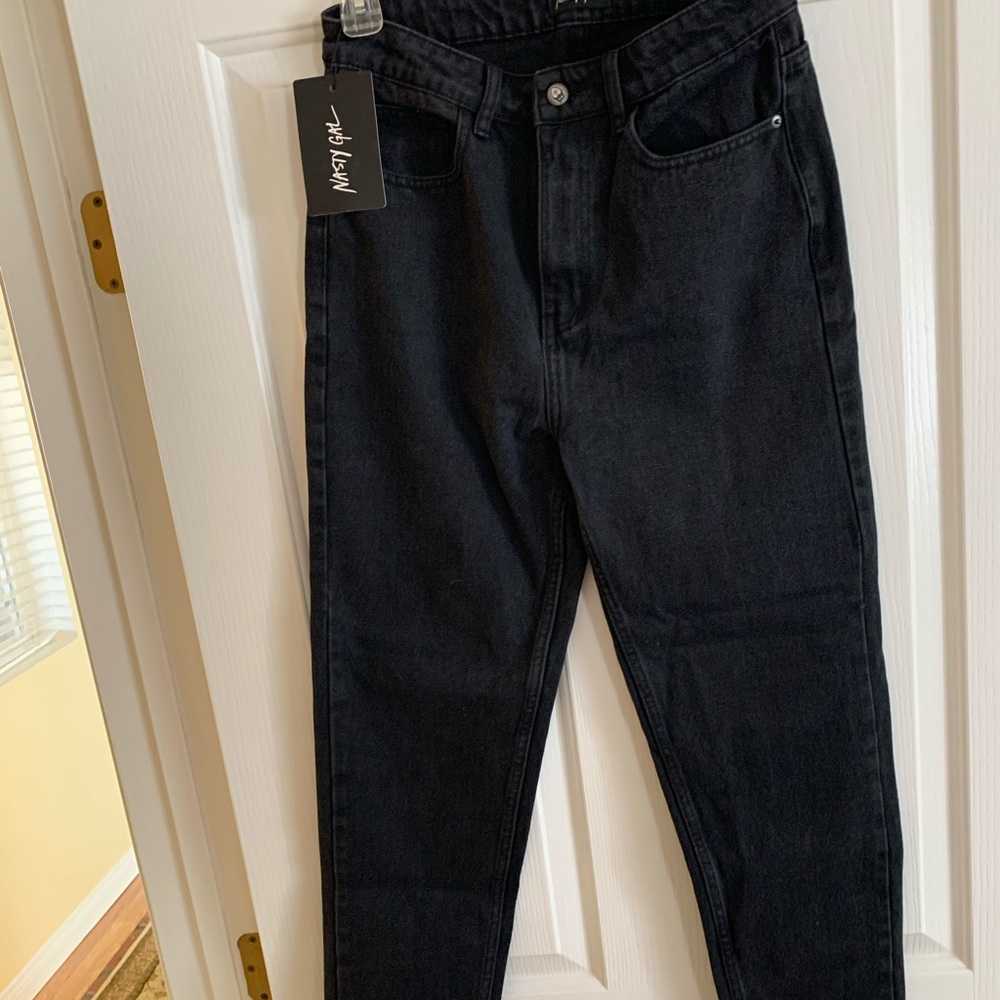Nasty Gal High waisted mom denim jeans black